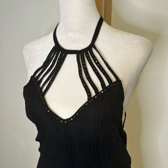Pins & Needles UO black semi-sheer backless tank top size M - Picture 3 of 12